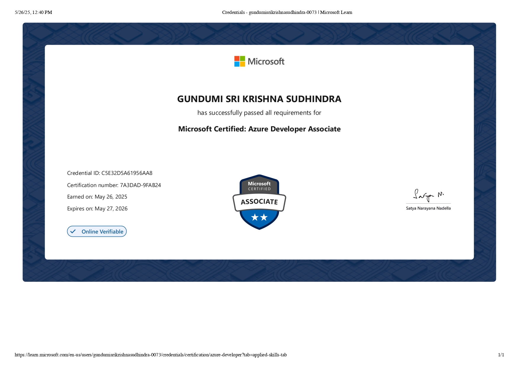 Azure Certificate